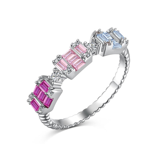 [Lora-Jewelry] Bague de fête unique et colorée en émeraude taillée
