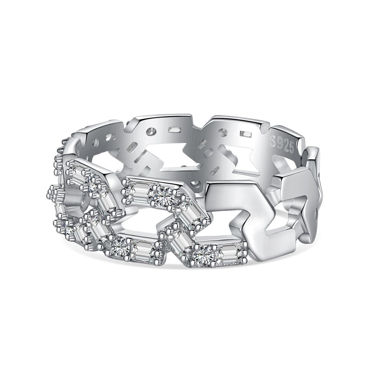 [Lora-Jewelry] Bague quotidienne scintillante et vibrante taille émeraude