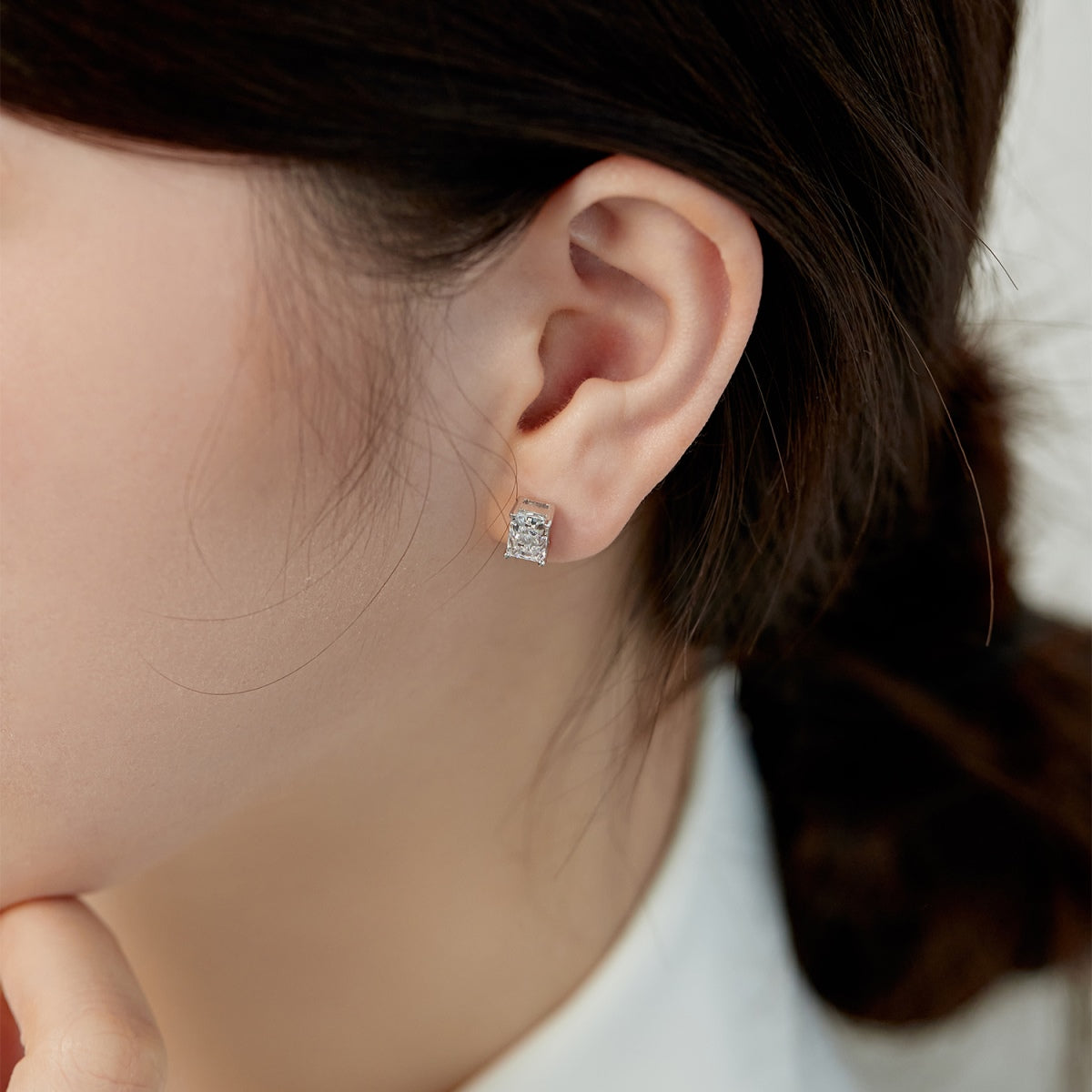 [Lora-Jewelry]輝くラグジュアリーなプリンセスカットデイリーイヤリング