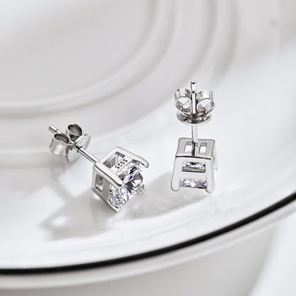 [Lora-Jewelry] Boucles d'oreilles de mariage taille princesse radieuse de 1,0 carat