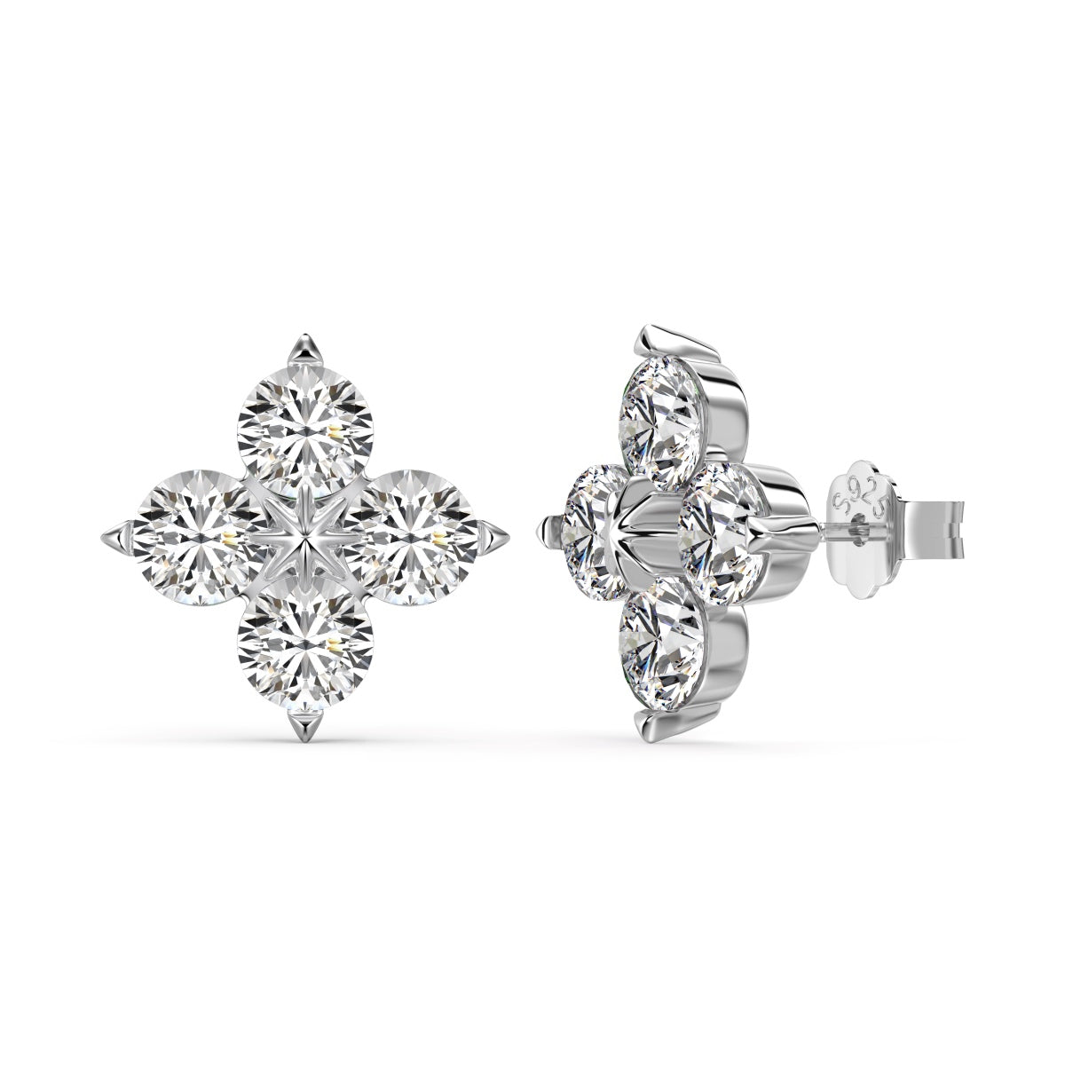 [Lora-Jewelry] Boucles d'oreilles trèfle à quatre feuilles et étoile à huit branches