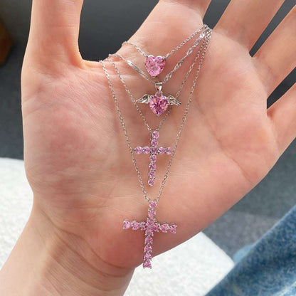 [Lora-Jewelry] Collier avec pendentif en pierre principale en forme de cœur