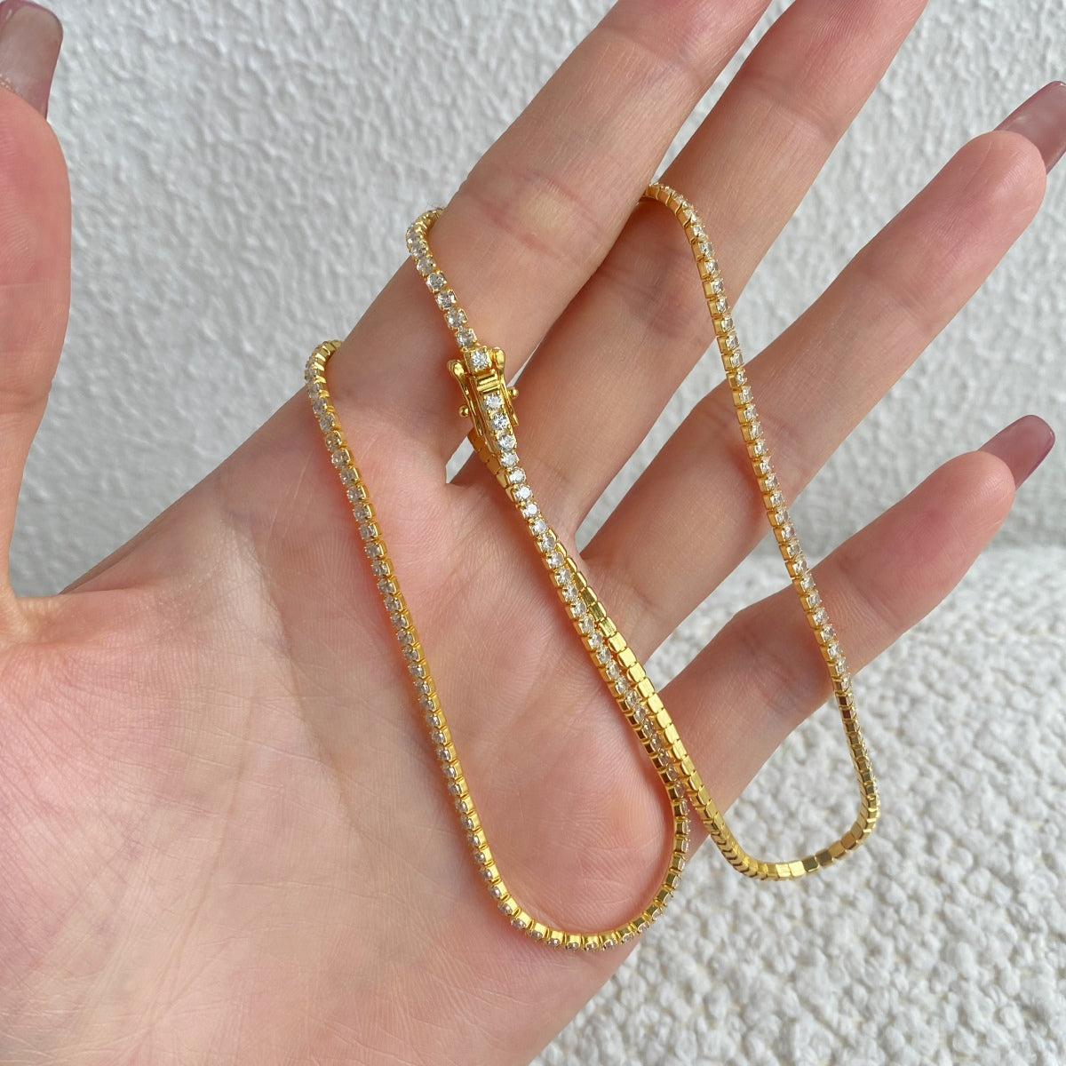 [Lora-Jewelry]繊細なラウンドシェイプのテニスネックレス