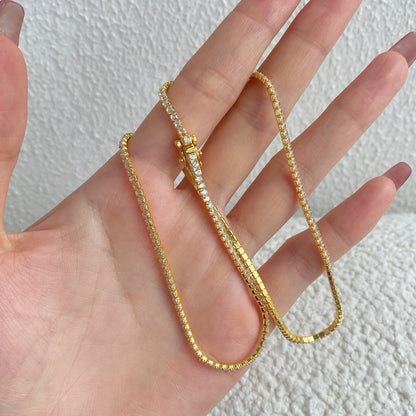 [Lora-Jewelry]繊細なラウンドシェイプのテニスネックレス