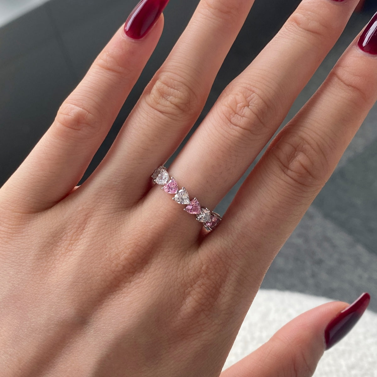 [Lora-Jewelry] Bague d'amoureux taille cœur 0,25 carat, style romantique radieux