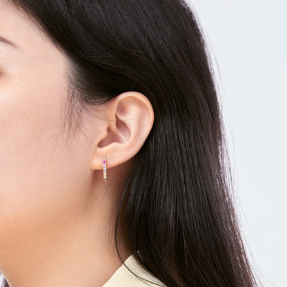 [Lora-Jewelry]Boucles d'oreilles rondes colorées et rayonnantes