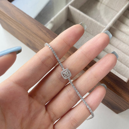[Lora-Jewelry] Bracelet de banquet luxueux et éblouissant de forme carrée