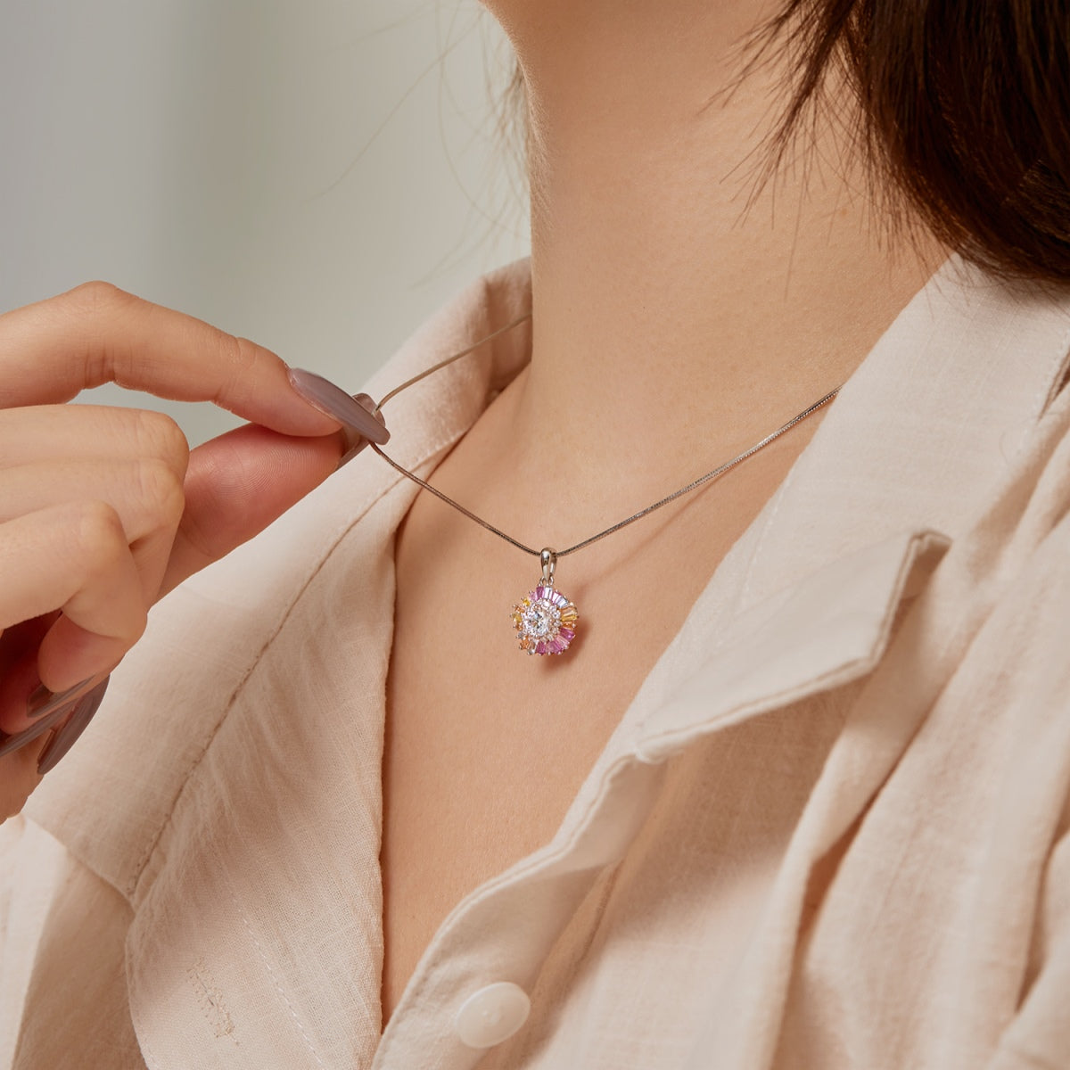 [Lora-Jewelry] Charmant collier de fleurs colorées