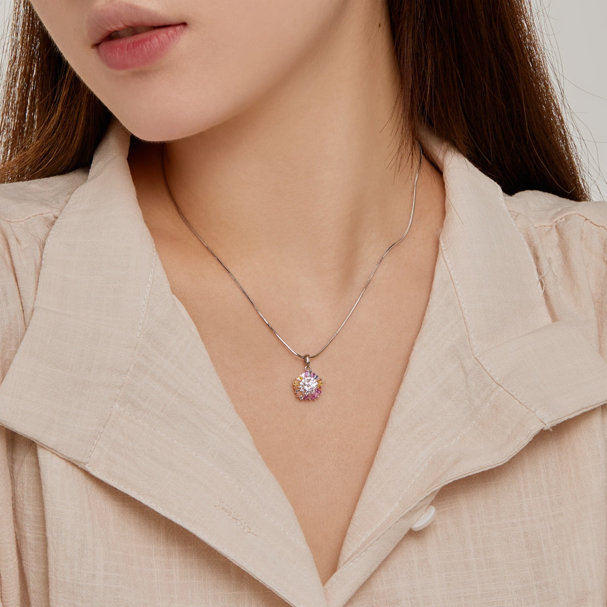[Lora-Jewelry] Charmant collier de fleurs colorées