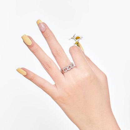 [Lora-Jewelry] Bague quotidienne scintillante et vibrante taille émeraude