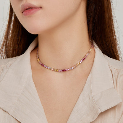 [Lora-Jewelry] Collier tennis délicat et coloré