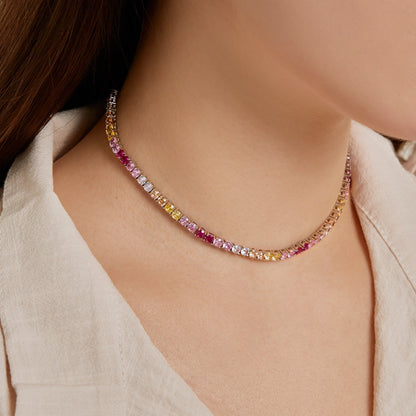 [Lora-Jewelry] Collier tennis délicat et coloré