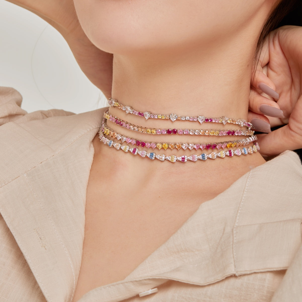 [Lora-Jewelry] Collier tennis délicat et coloré
