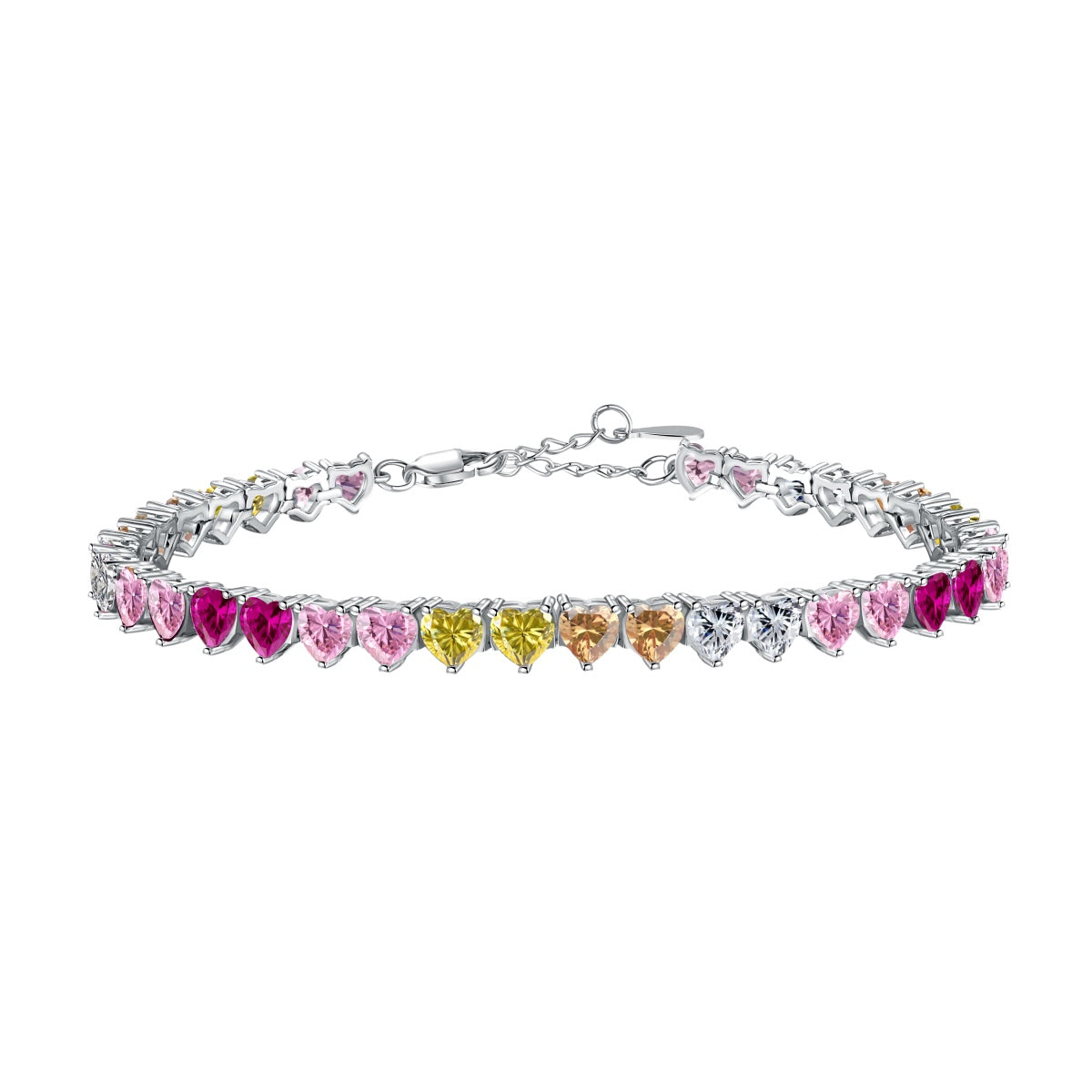 [Lora-Jewelry]Luxurious Colorful Romantic Heart Shape Lover Bracelet