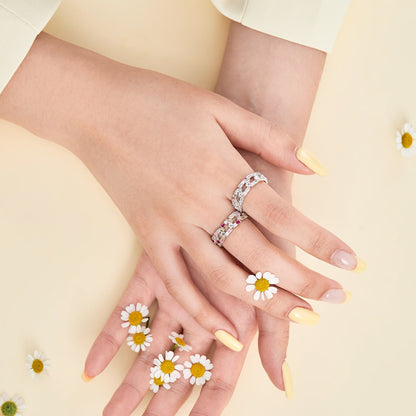 [Lora-Jewelry] Bague quotidienne scintillante et vibrante taille émeraude