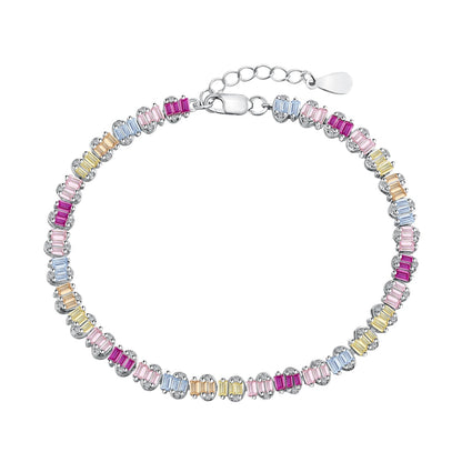 [Lora-Jewelry]繊細でカラフルなエメラルドカットのパーティーブレスレット