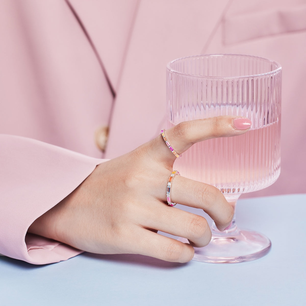 [Lora-Jewelry] Bague quotidienne élégante à taille radiante Lively In Shades