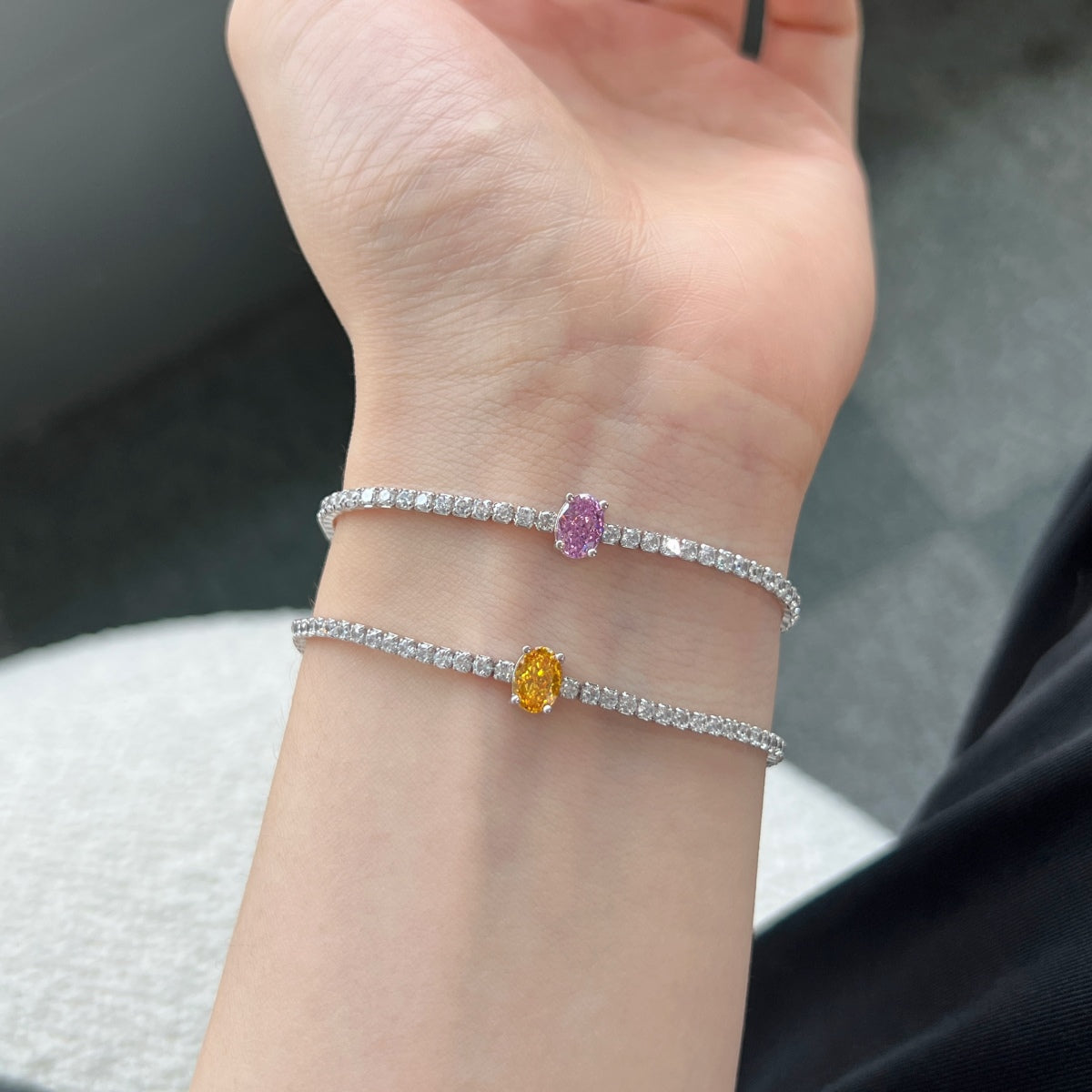 [Lora-Jewelry] Bracelet quotidien exquis de 0,75 carat à taille ovale
