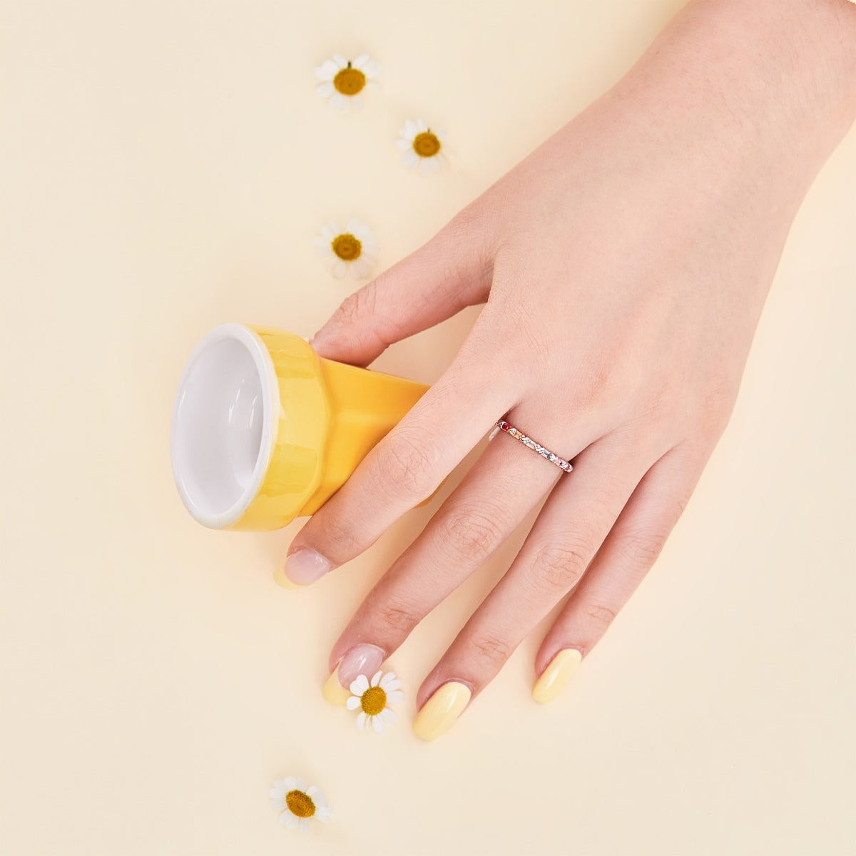 [Lora-Jewelry] Charmante bague ronde colorée pour tous les jours