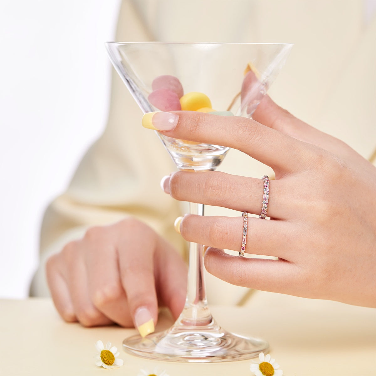 [Lora-Jewelry] Charmante bague ronde colorée pour tous les jours
