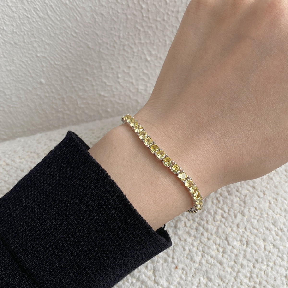 [Lora-Jewelry] Bracelet tennis rond orné et éblouissant