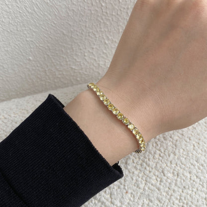 [Lora-Jewelry] Bracelet tennis rond orné et éblouissant