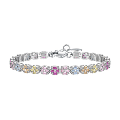 [Lora-Jewelry]Delicate Colorful Emerald Cut Daily Bracelet