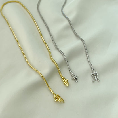 [Lora-Jewelry]繊細なラウンドシェイプのテニスネックレス
