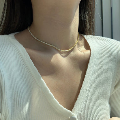[Lora-Jewelry]繊細なラウンドシェイプのテニスネックレス