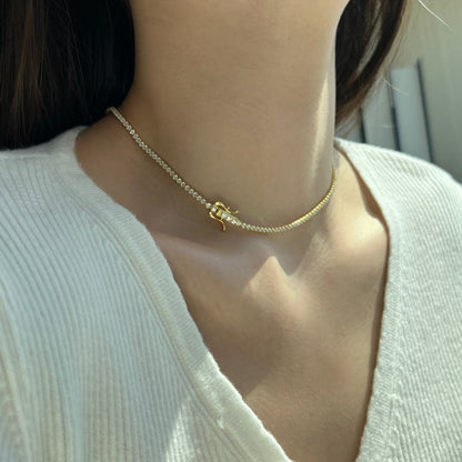 [Lora-Jewelry]繊細なラウンドシェイプのテニスネックレス