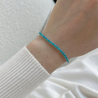 [Lora-Jewelry]上品でチャーミングなラウンドカットのテニスブレスレット