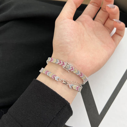 [Lora-Jewelry]華やかな輝きのラウンドカットパーティーブレスレット