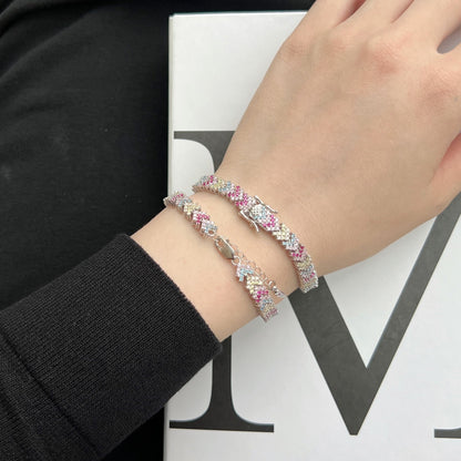 [Lora-Jewelry]華やかな輝きのラウンドカットパーティーブレスレット