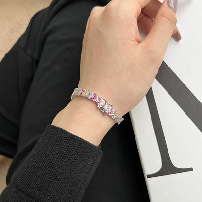 [Lora-Jewelry]華やかな輝きのラウンドカットパーティーブレスレット