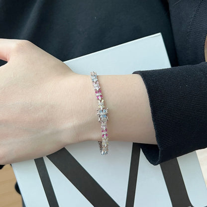 [Lora-Jewelry]輝くカラフルなエメラルドカットのパーティーブレスレット