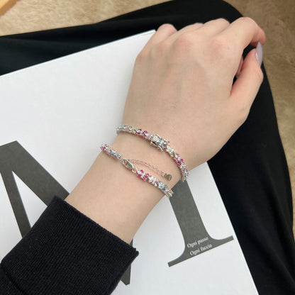 [Lora-Jewelry]輝くカラフルなエメラルドカットのパーティーブレスレット