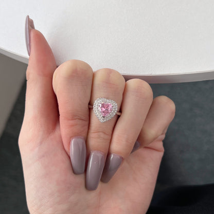 [Lora-Jewelry] Bague de mariage délicate et éclatante en forme de cœur