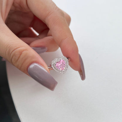 [Lora-Jewelry] Bague de mariage délicate et éclatante en forme de cœur