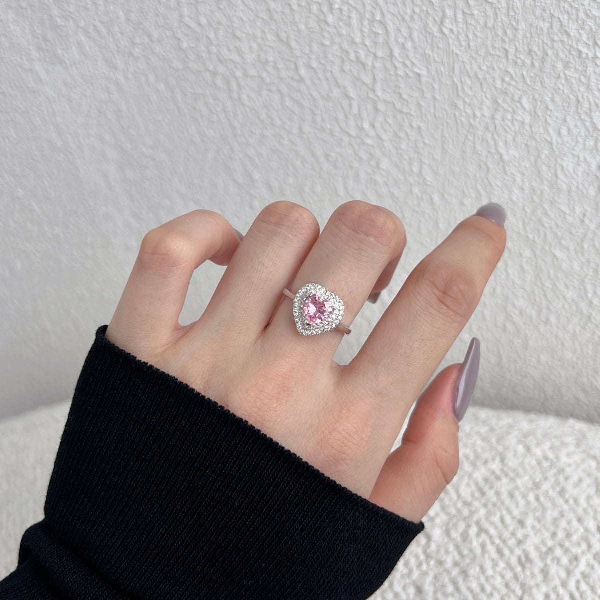 [Lora-Jewelry] Bague de mariage délicate et éclatante en forme de cœur