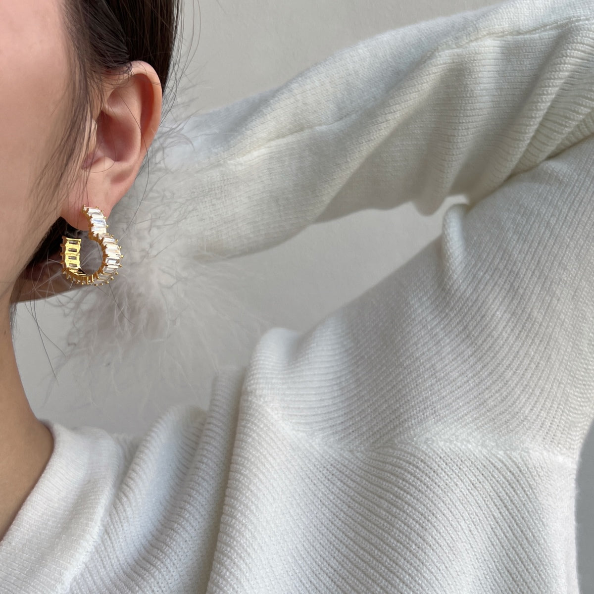 [Lora-Jewelry] Boucles d'oreilles découpées en forme de cœur rayonnant