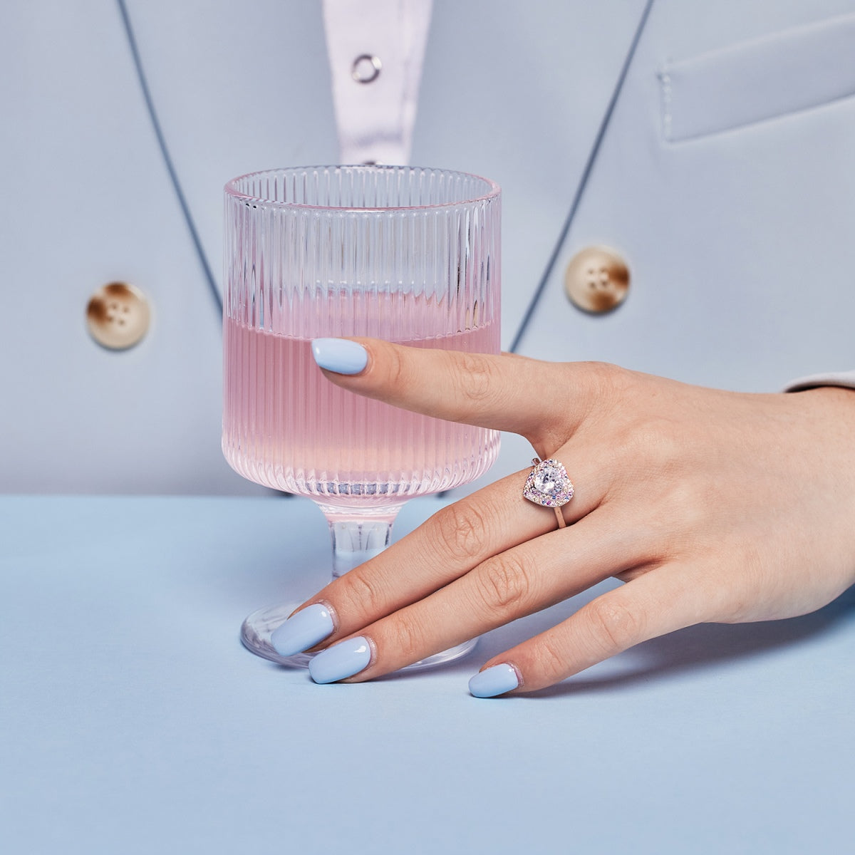 [Lora-Jewelry] Bague de mariage délicate et éclatante en forme de cœur
