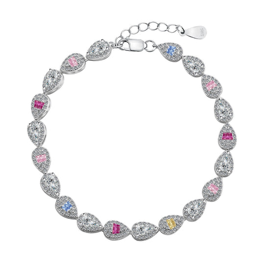 [Lora-Jewelry]0.25カラットの輝くウォータードロップシェイプデイリーブレスレット