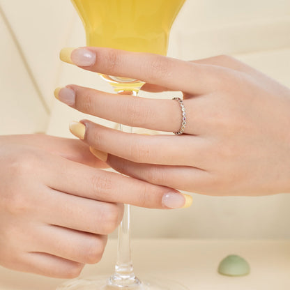 [Lora-Jewelry] Bague quotidienne scintillante et éclatante à taille ronde