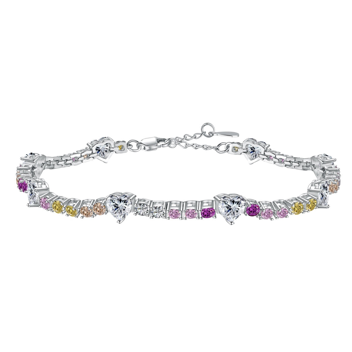 [Lora-Jewelry]ロマンティックハートシェイプラウンドカットラバーブレスレット