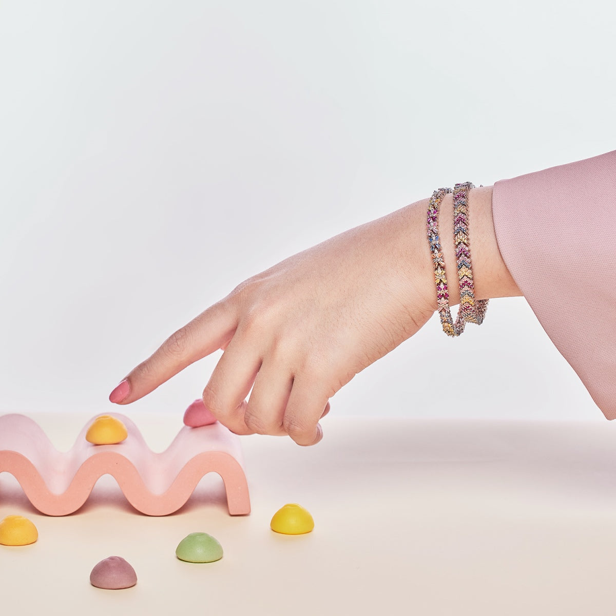 [Lora-Jewelry]輝くカラフルなエメラルドカットのパーティーブレスレット
