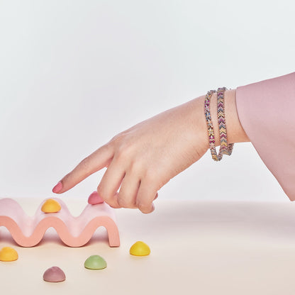 [Lora-Jewelry]輝くカラフルなエメラルドカットのパーティーブレスレット