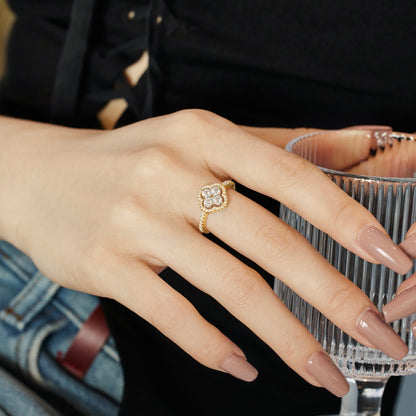 [Lora-Jewelry] Bague à motif de trèfle à quatre feuilles