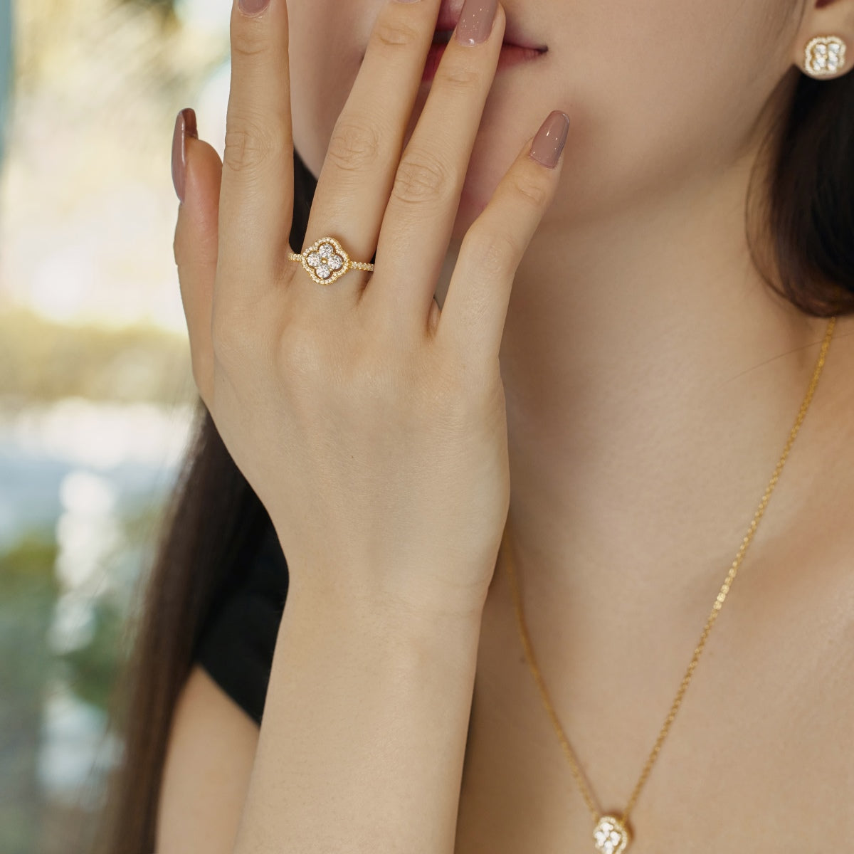 [Lora-Jewelry] Bague à motif de trèfle à quatre feuilles