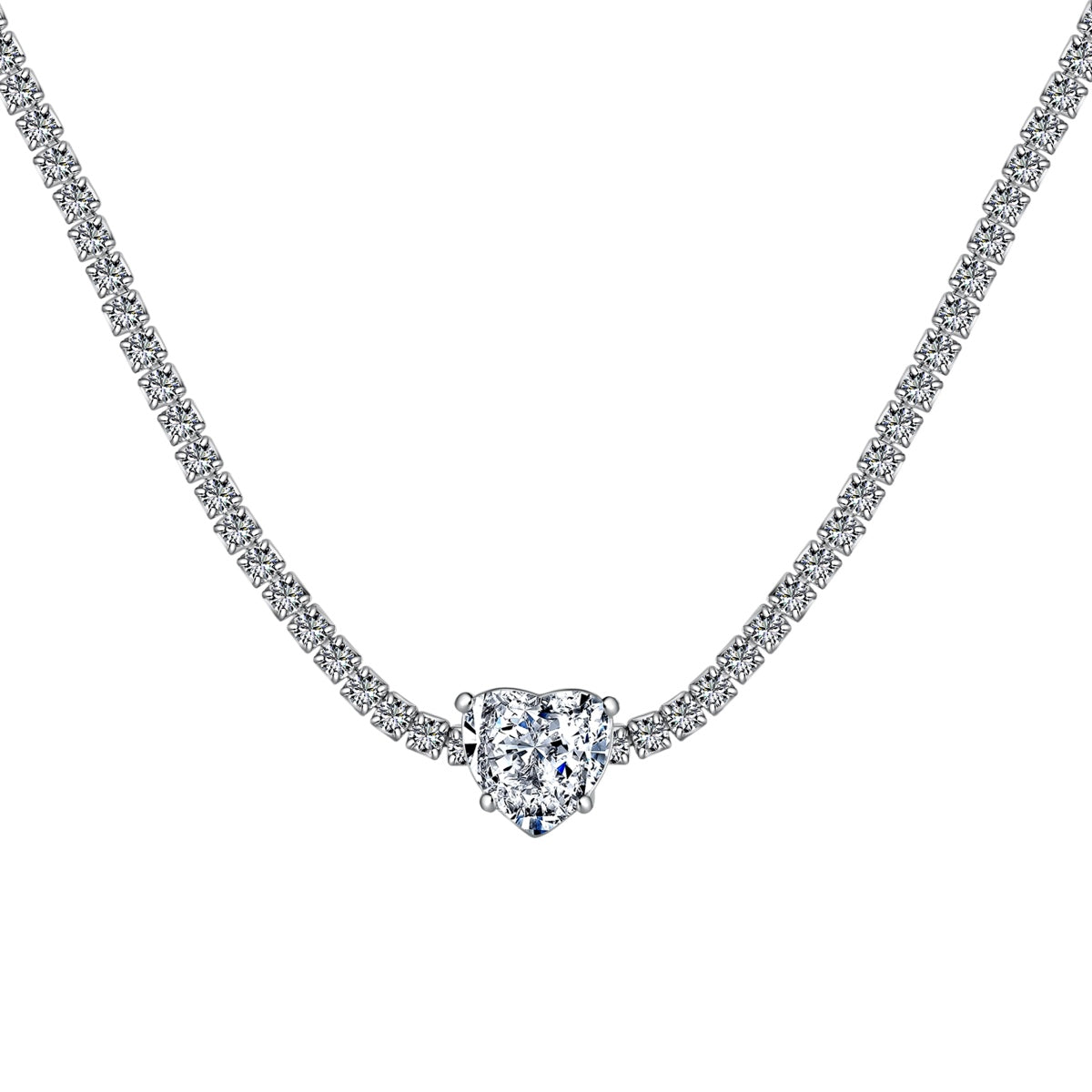 [Lora-Jewelry] Collier en forme de cœur scintillant de 2,0 carats