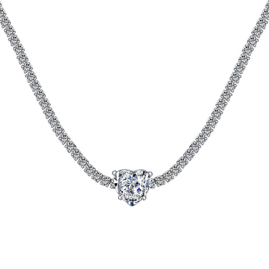 [Lora-Jewelry] Collier en forme de cœur scintillant de 2,0 carats